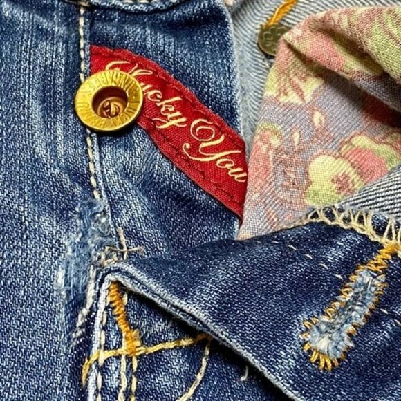 Vintage Lucky Brand Jeans Women's 4/27 Meggie Grace Low Rise Boot Y2K Button Fly - Picture 13 of 16